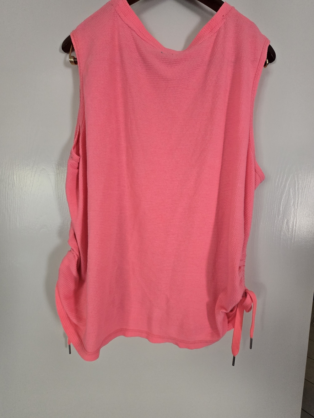 Calvin Klein Sz 2x Performance Neon Pink Side-Drawstring Muscle Tank - Picture 3 of 8